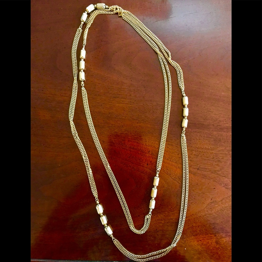 Monet Extra Long Goldtone Chain Necklace. 57” long